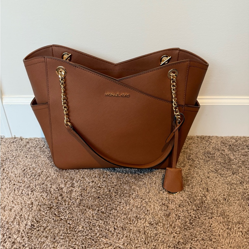 Michael Kors Tan Tote with Gold Accents